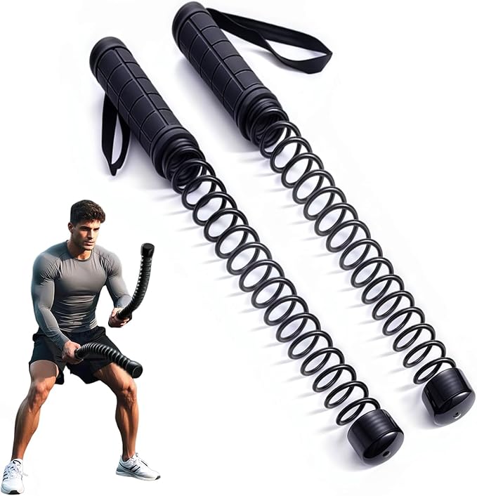 2PCS Ropeless Battle Ropes, Portable Workout Ropes for Home Gym Home Workout, HIIT Workouts Low-Impact Cardio Training Strength Training Core Muscle Building, Men Women