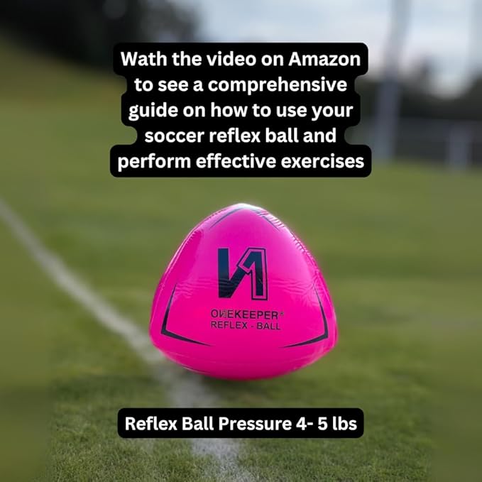 Soccer Reflex & Reaction Ball - White, Orange, Blue, Pink, and Fluo Yellow, Agility and Coordination Training for Kids and Juniors (Pump Not Included)