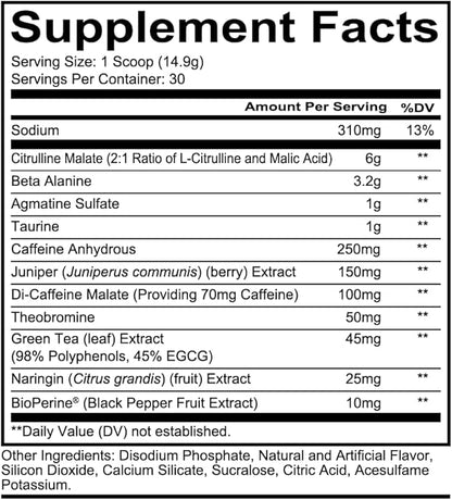 REDCON1 Total War Pre Workout, Sour Gummy Bear - Contains 320mg of Caffeine from Green Tea, Juniper & Beta Alanine - Pre Work Out with Amino Acids to Increase Pump, Energy + Endurance (30 Servings)