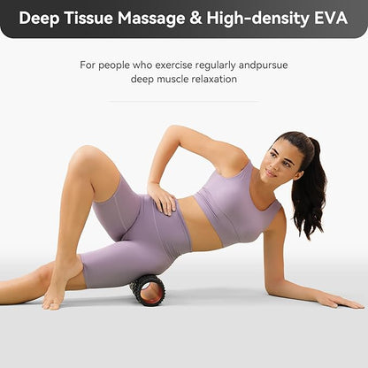 Foam Roller High-Density Exercise Roller, Deep Tissue Muscle Massage, Stretching, Relieves Muscles, Improves Mobility, Fitness Roller for Pilates, Yoga, Ideal for Athletes, Beginners & Recovery