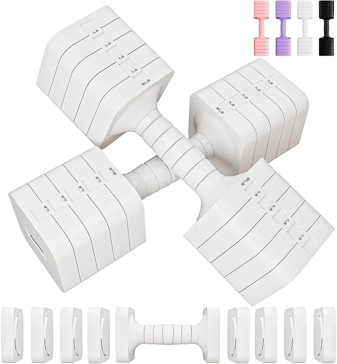 Adjustable Dumbbell Set for Women Men 16LB 20LB Hand Weights Dumbbells Sets Woman Exercise Fitness dumbbell Adjust dumbbells set of 2 for Home Gym Workout Strength Training Equipments