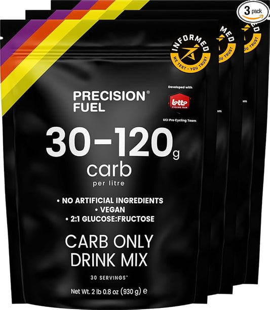 Precision Fuel PF Carb Only Drink Mix - High Carbohydrate Powder for Energy, Vegan, 120g Carbs per