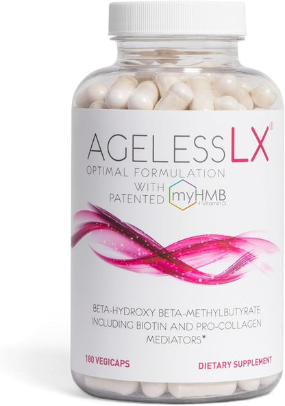 HMB Supplements for Women - Collagen Enhancer Capsules - Anti-Aging for 40 + Lean Muscle Builder - Biotin, Vitamin D3 K2 Supplement for Youthful Skin - 60 Servings