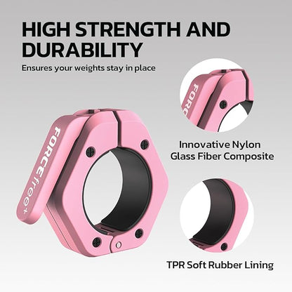 Barbell Clips (Pair), Barbell Clamps, Quick Release Olympic Barbell Clamps with Anti Slip TPR Grip, Barbell Collars for Secure Weightlifting & Powerlifting (Black) (NO MAG, Black)