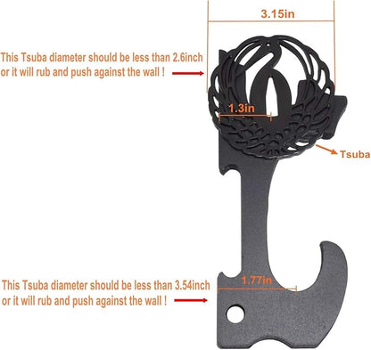 Eforlife 2/Set Sword Hook Wall Mount Samurai Sword Hanger Display Holder Adjustable for Katana Wakizashi Tanto Genji Sword Weapon Rack