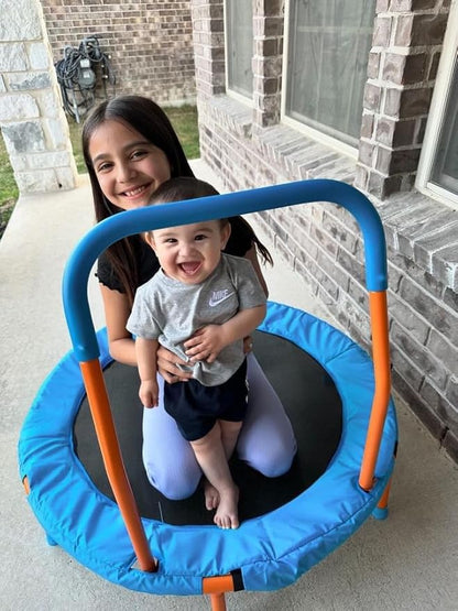 Ativafit 36inch Mini Toddler Trampoline for Kids Ages 2-6 Indoor Outdoor Folding Small Rebounder Trampoline with Foam Handle Safety Padded Cover Fun for Kids
