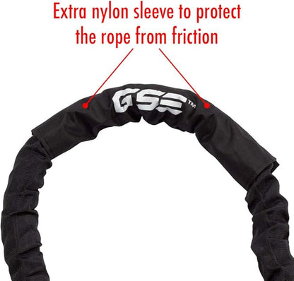 GSE Games & Sports Expert Gym Battle Rope, Heavy-Duty Workout Ropes for Indoor & Outdoor Workout, Exercise Rope for Strength Training - 30,40,50 Feet Lengths Available