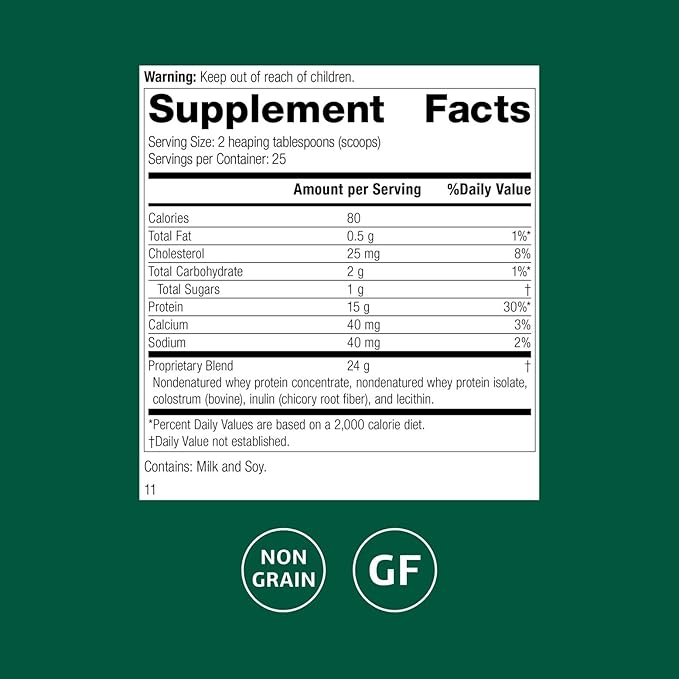 Standard Process Inc. Whey Pro Complete - Whole Food Immune Support with Colostrum, Chicory Root and Whey Protein Powder - 21 Ounce, 25 Servings