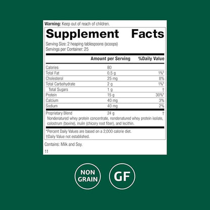 Standard Process Inc. Whey Pro Complete - Whole Food Immune Support with Colostrum, Chicory Root and Whey Protein Powder - 21 Ounce, 25 Servings