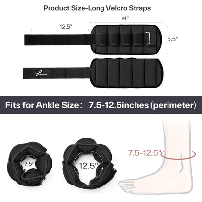 Sportneer Adjustable Ankle Weights, 2-10 lb per Pair, Removable Weights