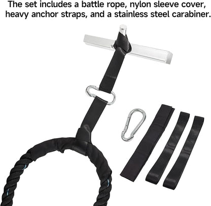 GSE Games & Sports Expert Gym Battle Rope, Heavy-Duty Workout Ropes for Indoor & Outdoor Workout, Exercise Rope for Strength Training - 30,40,50 Feet Lengths Available