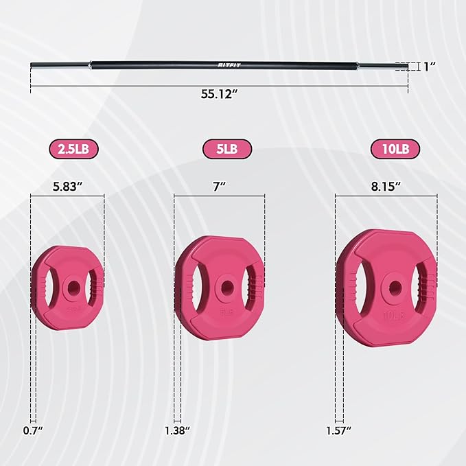 RitFit Adjustable Barbell Weight Set for Weightlifting and Strength Training in Home&Gym