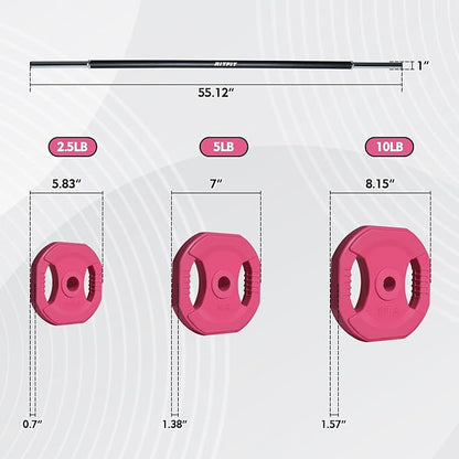 RitFit Adjustable Barbell Weight Set for Weightlifting and Strength Training in Home&Gym