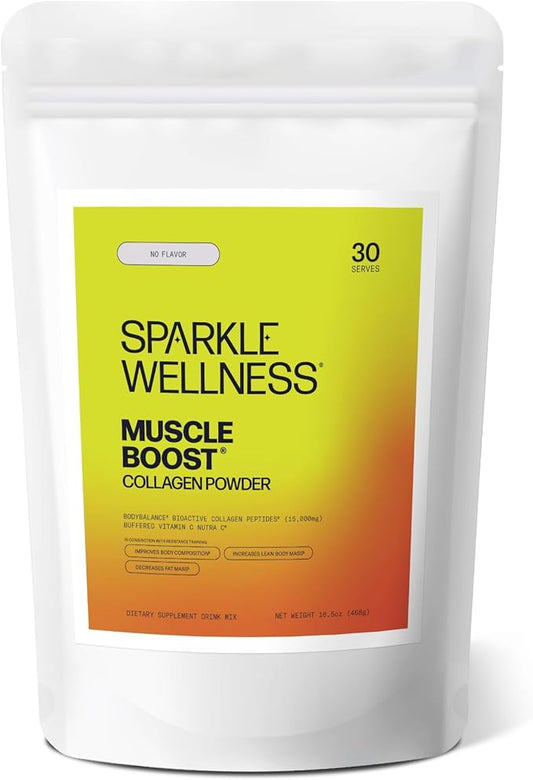 Muscle Boost (No Flavor) [30-Serves] | Collagen Supplement Powder with Hydrolyzed BODYBALANCE Collagen Peptides & Buffered Vitamin C | Improves Body Composition