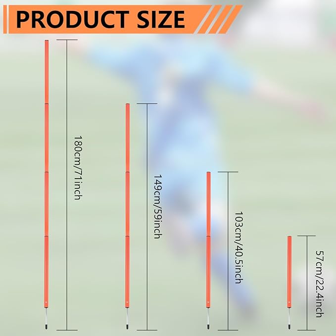 Soccer Agility Poles Set with Agility Ladder Soccer Cones Jump Rope Adjustable Detachable Soccer Agility Training Equipment for Speed Training