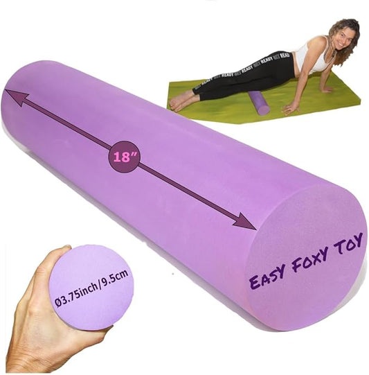 Small Size Medium Density EVA 4 Inch Foam Roller for Back &Leg Pain; Sore Muscle Recovery; Trigger Point Massage Roller Ø3.75x18inch Physical Therapy; Helps as Spine Cracker Stretcher