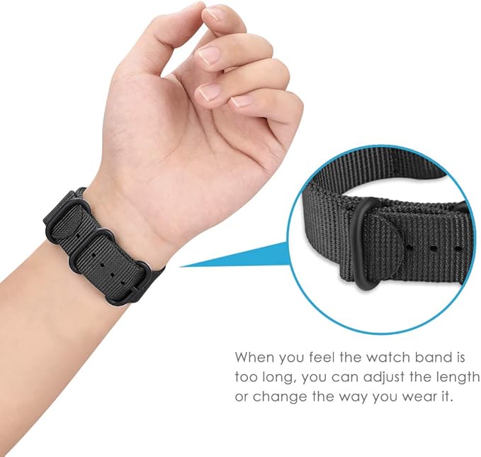 FINTIE Bands Compatible with Fitbit Versa 2/1 / Lite Edition, Soft Nylon Replacement Strap Wristband Accessories (Black)