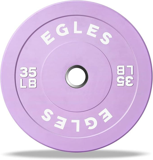 EGLES Vibrant Colorful Olympic Weight Plates, Rubber Barbell Plates, 2-inch Standard Virgin Rubber Bumper Plate 10 15 25 35 45LB for Home Gym Weightlifting, Strength Training, Fit Workouts