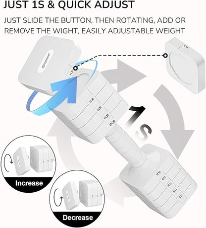 Adjustable Dumbbell Set for Women Men 16LB 20LB Hand Weights Dumbbells Sets Woman Exercise Fitness dumbbell Adjust dumbbells set of 2 for Home Gym Workout Strength Training Equipments