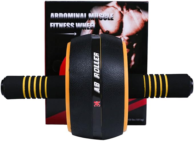 AB Wheel Roller, Exercise Abdominal Wheel Fitness for Gym & Home, Work-out Strength-Training Equipment with Knee Pad