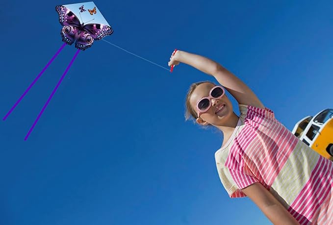 2 pcs Butterfly Kites with Kite String, for Adults and Kids, Perfect for Beach & Outdoor Fun, Easy to Assemble and Fly(31″x23″)