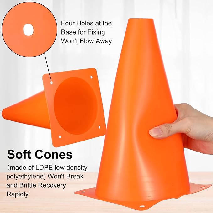 81 Pcs Plastic Cones Ring Toss Combo Set Outdoor Carnival Games, for Adults Birthday Party Throwing Backyard Lawn Game Booth, Speed Agility Practice Games, Mini Construction Traffic Safety Cones