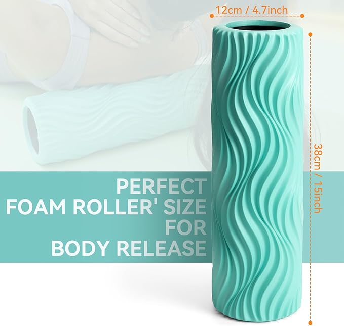 SUBCULTURE Pick Foam Roller - Medium Density Deep Tissue Massager for Muscle Massage and Myofascial Wave Textured Release, Back Roller for Pain Relief & Stretching
