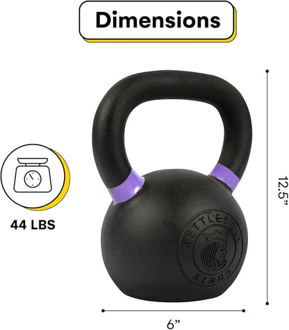 Kettlebell Kings Powder Coated Kettlebell Weights - 9-97 lb Strength Training Kettlebells for Men and Women - Hand Weights Workout Gym Equipment - Weights Set for Home Gym- New