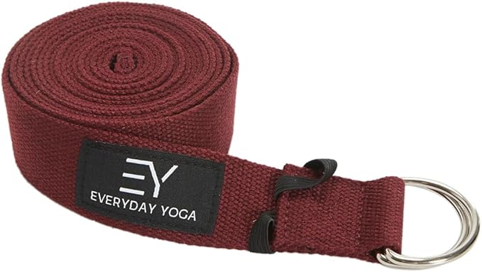 Everyday Yoga Super Strong Strap with Metal D-ring Buckle - Improve Flexibility, Stretching, and Physical Therapy Fitness.