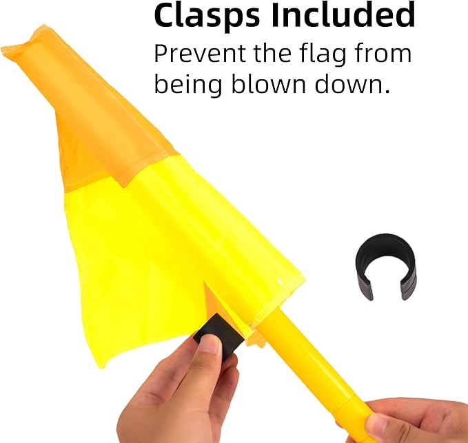 Soccer Corner Flags Set of 4 for Soccer Field, Adjustable Spring Loaded Soccer Flags Agility Training Poles Soccer Sticks, Speed and Agility Training Equipment with Storage Bag-5FT