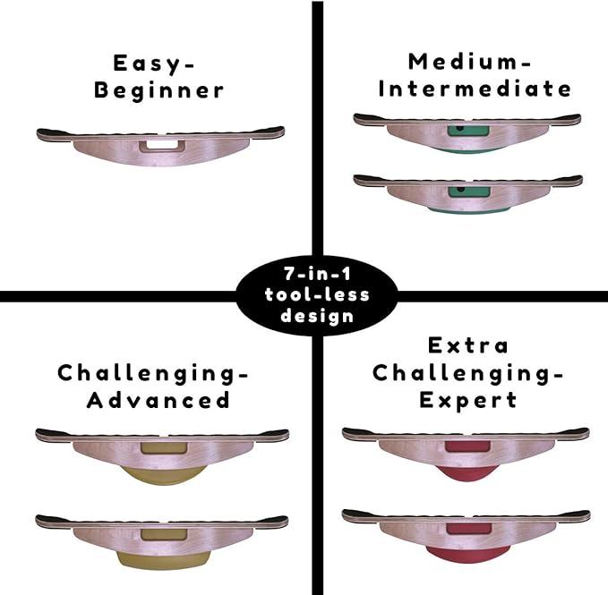 Blue Planet Balance Surfer | Bamboo Balance Board for Office, Standing Desks, Surfing, SUP, Yoga, Exercise! Includes 3 Balance Modules (EVA Foam)