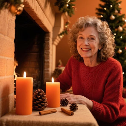 3 Packs 2.8x6 Inch Orange Pillar Candles, Unscented Dripless Non-Toxic Smokeless Long Lasting Fall Colored Cylinder Candles for Thanksgiving Day Home Dinner Table Power Outage Emergency