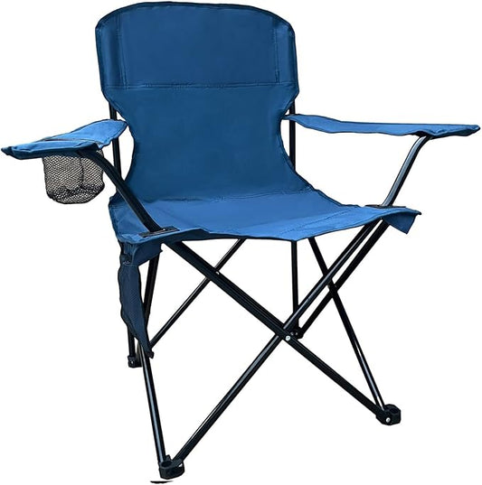Folding Camping Chair, 225lb Capacity, Includes Cup Holder & Side Storage Bag, 5.5lbs Portable for