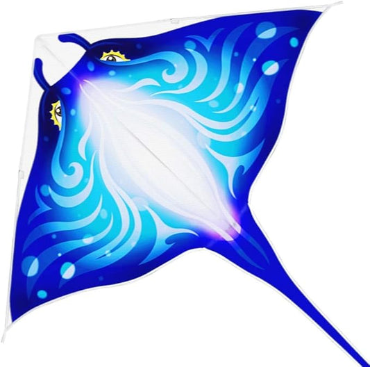 Mint's Colorful Life Devil Fish Kite for Kids and Adults，Easy to Fly Delta Kites Single Line Large