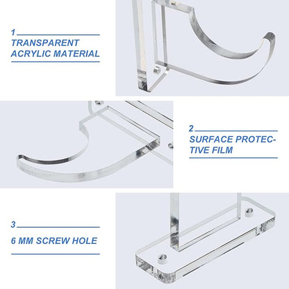 uxcell Sword Wall Mount Holder, 1 Set Acrylic Light Saber Display Rack Wall-Mounted Sword Stand Display for Light Saber Sword Wall Bracket, Clear