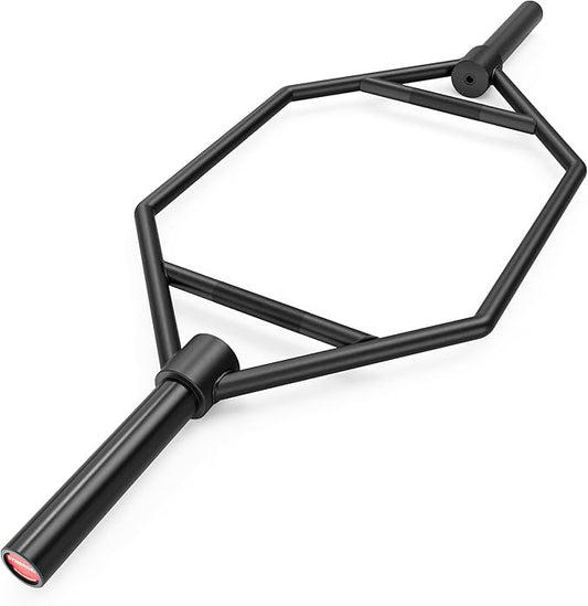 Synergee 20kg and 25kg Chrome or Black Olympic Hex Barbell Trap Bar with Rotating, Flat or Raised Handles for Squats, Deadlifts, Shrugs.