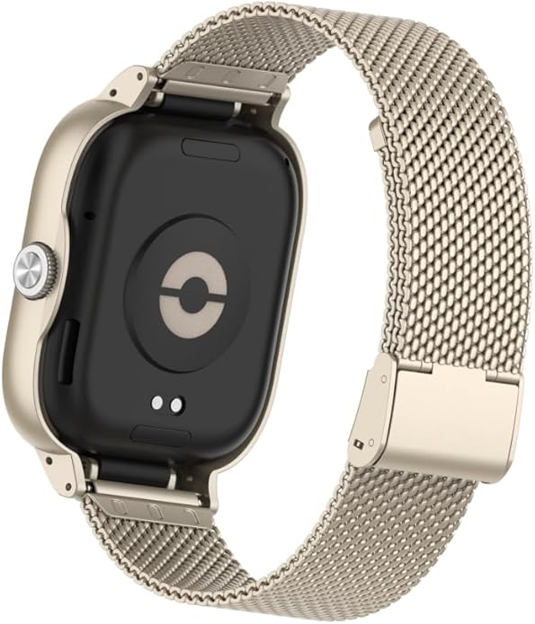 HOPMC Adjustable and Comfortable With Redmi Watch 4 Strap Metal Case 22mm Stainless Steel Mesh Replacement Straps for Redmi Smartwatch 4