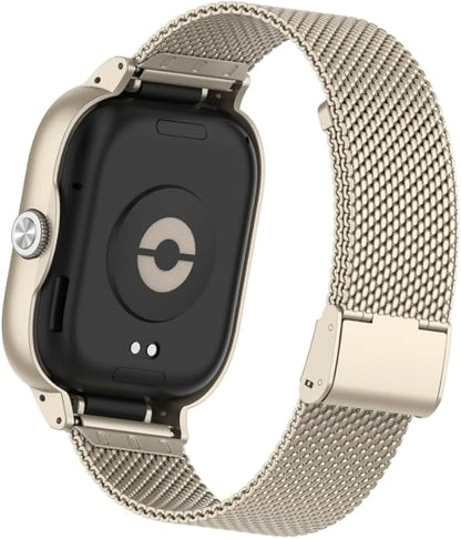 HOPMC Adjustable and Comfortable With Redmi Watch 4 Strap Metal Case 22mm Stainless Steel Mesh Replacement Straps for Redmi Smartwatch 4