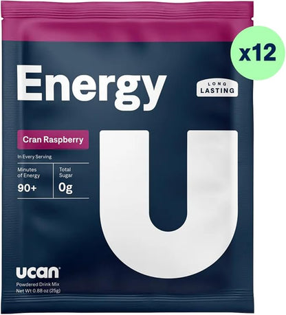 UCAN Energy Powder, Cran-Raz, Keto, Sugar-Free Pre & Post Workout for Men & Women, Non-GMO, Vegan, Gluten-Free, Great for Runners, Gym-Goers and High Performance Athletes (12 Servings, 25g)
