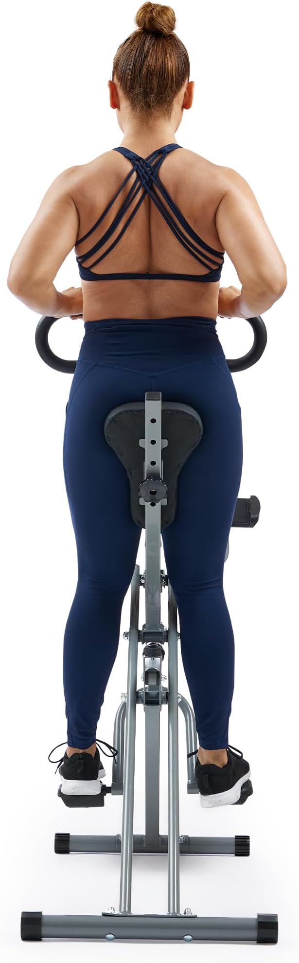 Sunny Health & Fitness Row-N-Ride PRO, Full Body Combo Squat Machine w/Optional Resistance Band, Easy Setup Ab Workout Exercise Equipment for Home, Whole Body Cardio, Optional SunnyFit App Connection