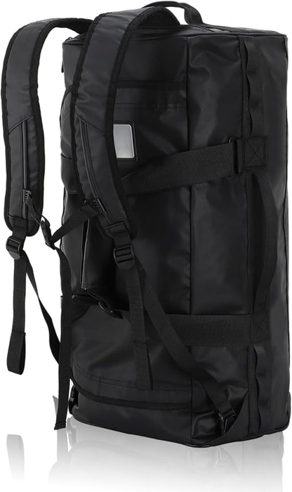 Haimont Travel Duffel Backpack Bag 60L for Men Large Sports Duffle Bags with Backpack Straps for Hiking Camping Gym Workout, Water Resistant, Black
