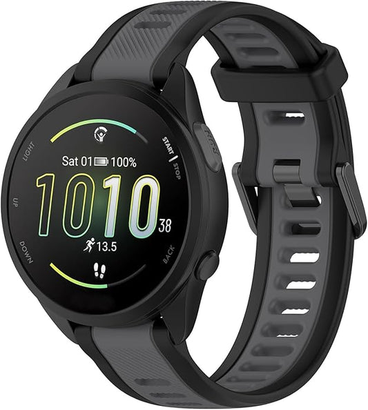 Compatible with Garmin Forerunner 165 Watch Band, 20mm Width Silicone Replacement Bands for Garmin Vivoactive 3 / Vivoactive 5 / Forerunner 55, 245, 645 Music Smartwatch