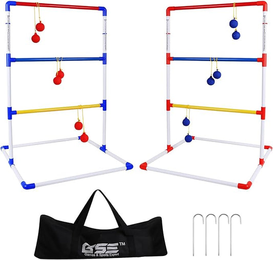 GSE Games & Sports Expert Premium Plastic Ladder Ball Toss Game Set with 6 Bolas & Carrying Bag