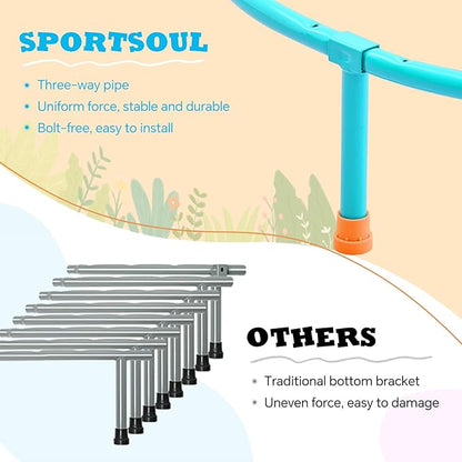 SPORTSOUL Mini Trampoline for Kids 3-6 with Super Safe Foam Handle Bar, 3ft Toddler Trampoline Indoor with No-Gap Cover for Indoor and Outdoor