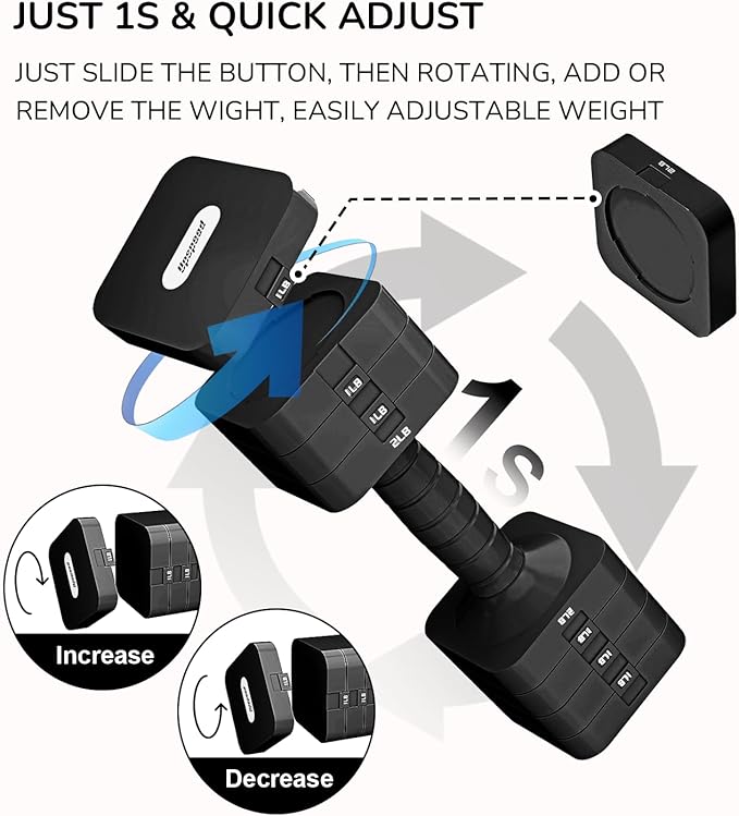 Adjustable Dumbbell Set for Women Men 16LB 20LB Hand Weights Dumbbells Sets Woman Exercise Fitness dumbbell Adjust dumbbells set of 2 for Home Gym Workout Strength Training Equipments