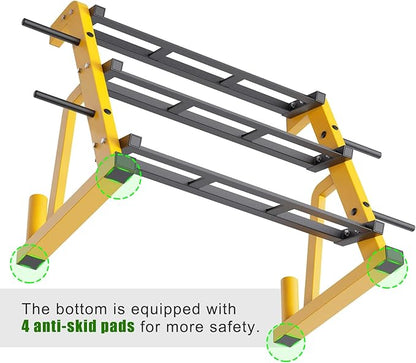 "Kipika Heavy Duty 3 Tier Dumbbell Rack Multifunctional, Weight Rack for Dumbbells, Home Gym Equipment, Suitable for Storage of Dumbbell, Kettle Bell, Barbell Plate, Barbell Bar"