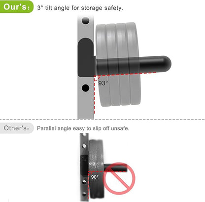 Kipika Weight Plate Holder for 2x2 and 3x3 Power Rack - Attachment for Storage - Fits Standard 1-inch or Olympic 2-inch Plates - Set of 2