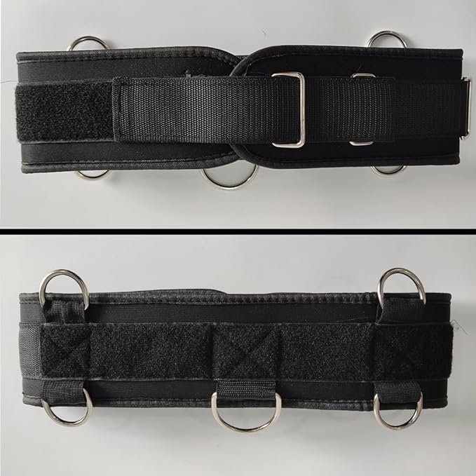 Fitness Resistance Belt Multi Functional Fitness Belt with 5 Rings for Weight Training and Resistance Training of Load Carrying Pull Up Belt Squat