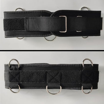 Fitness Resistance Belt Multi Functional Fitness Belt with 5 Rings for Weight Training and Resistance Training of Load Carrying Pull Up Belt Squat
