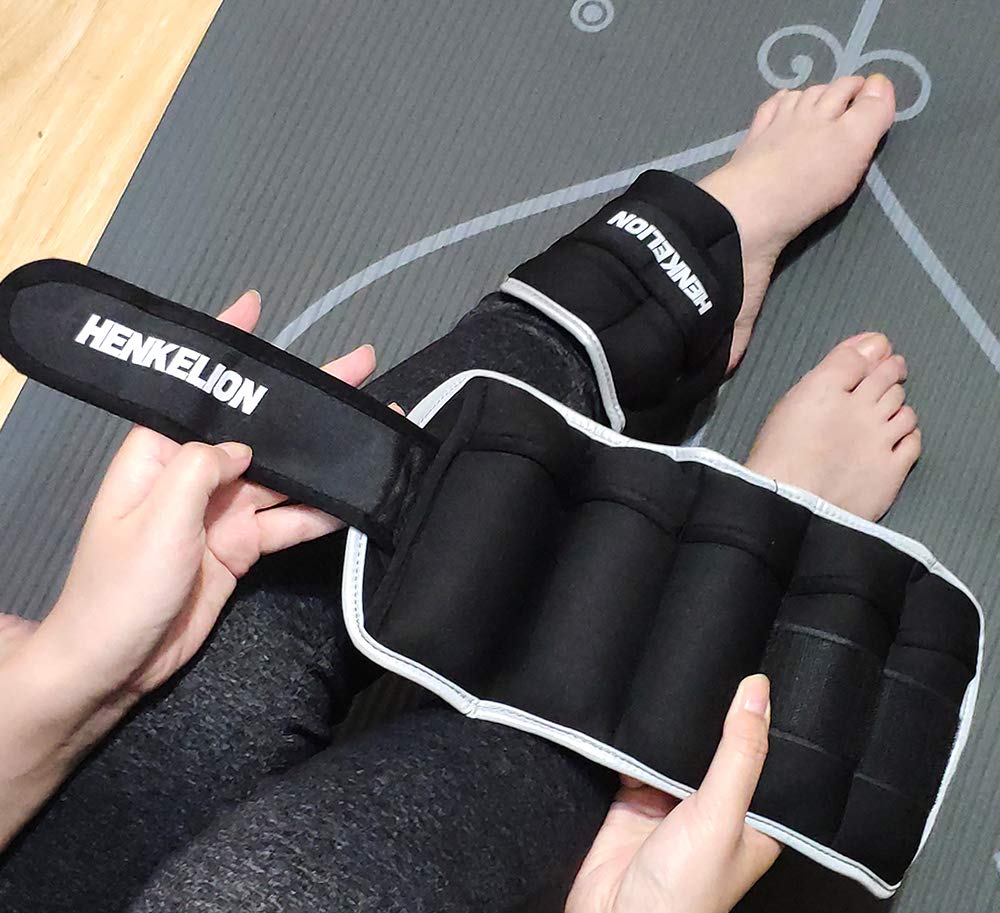 Henkelion 1 Pair 10 Lbs Adjustable Ankle Weights For Women Men Kids, Strength Training Wrist And